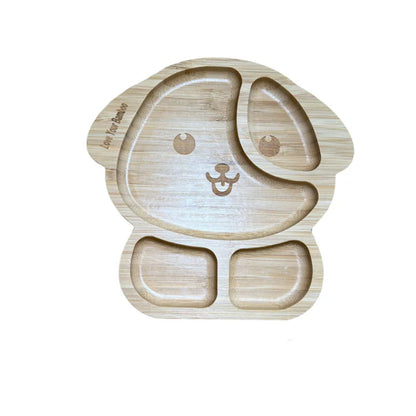 Eco-Friendly Bamboo Baby Suction Plate Feeding Set - Green