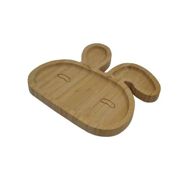 FDA Approved Bamboo Baby Suction Plate and Spoon Set - Bunny Design